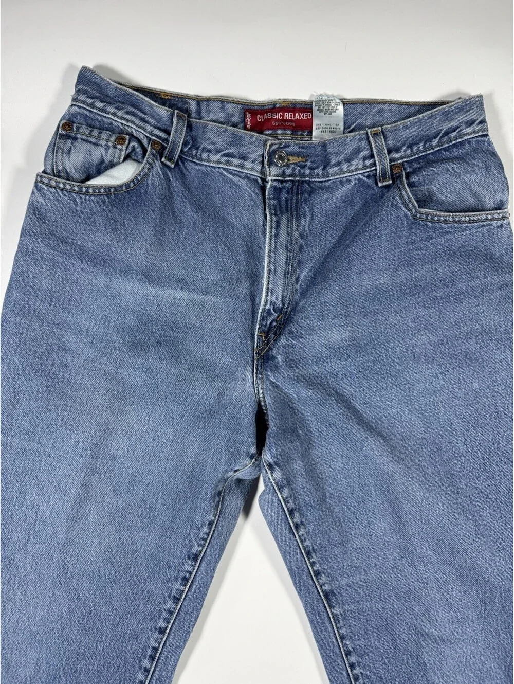 Levis 550 Classic Relaxed Fit Tapered Leg Jeans Medium Wash Blue 16 MIS L 31”